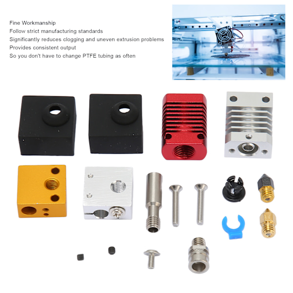 3D-printer ekstruder hotend-sæt samlet Mk8 dyse metal hot end-sæt til Ender 3 Ender 3 V2 Ender 3 Pro