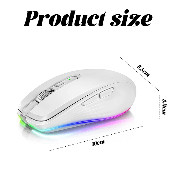 Gamingmus med trippelläge, programmerbara knappar, ergonomisk design för intensiva spelsessioner, professionell gamingmus med RGB LED-bakgrundsbelysning för