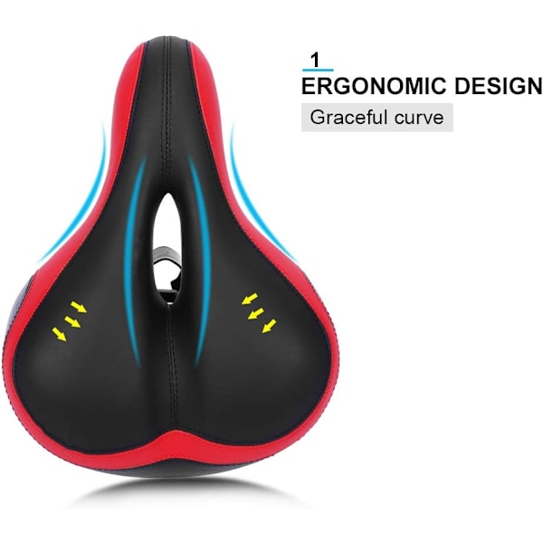 Sadel med Memory Foam-vaddering för Universal Fit-cyklar, Ergonomiskt Designad med Halkfritt och Slitstarkt Överdrag för Säkra och Bekväma Turer