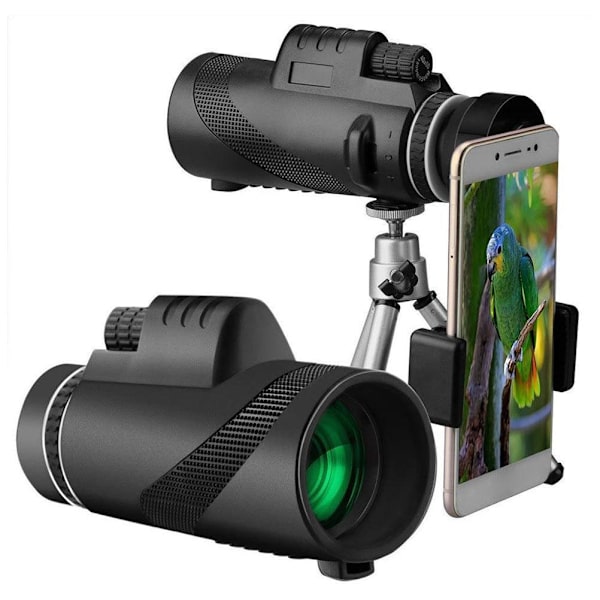 Monokulär Teleskop 40X60 Hög Effekt HD Monokulär Teleskop med Smartphonehållare och Stativ Vattentätt Monokulär