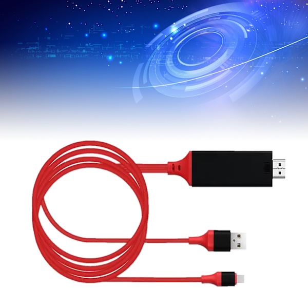 Adapterkabel Typ C till High Definition Multimedia Interface-kabeladapter PVC Koppar för telefon bärbar dator Röd