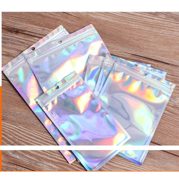 20 Piece Set Of Beautiful Iridescent Smell Proof Zip Lock Bag Pouches(9X12Cm)