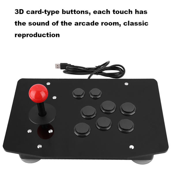 Arcade Rocker Game Joystick 8-knappars spelhandkontroll (svart)