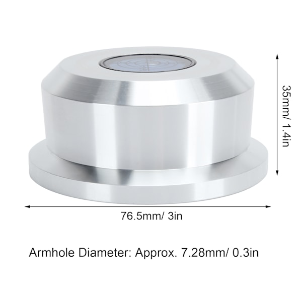 Monosaudio Platevekt Stabilisator 60Hz Turntable Plate Stabilisator Klemme for LP Platespiller RT632S Sølv
