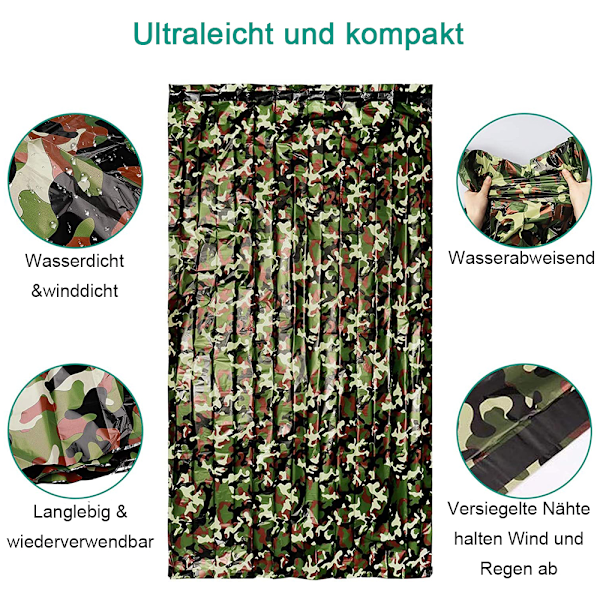 Nödsovsäck, Överlevnadsutrustning, Kompakt, Reflekterar Kroppsvärme, Ultralätt, Hållbar, Vattentät, Håll Värmen Utomhus, Camping, Vandring,