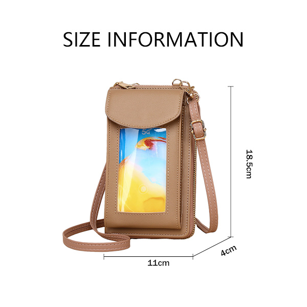 Lille mobiltelefon crossbody taske pung til kvinder, PU læder pung pung mobiltelefon pung til kvinder