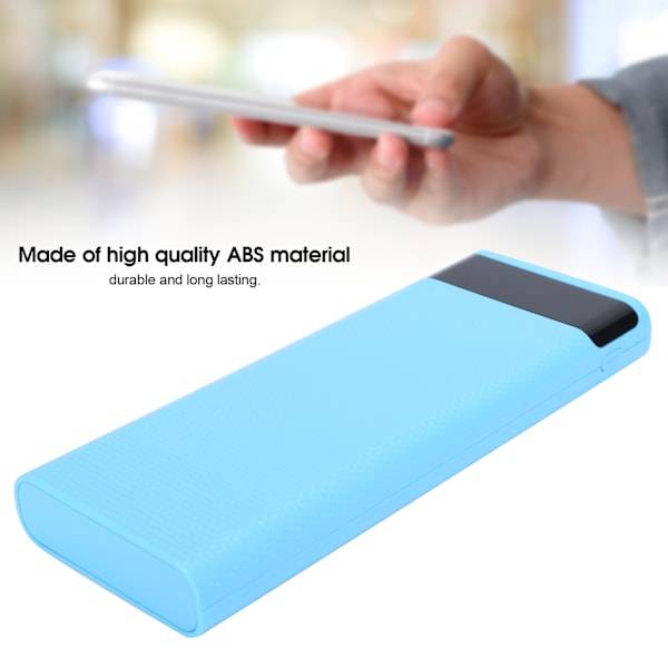 Snabbladdningsversion 8x18650 Power Bank Case USB DIY Kit Skal Batterihållare LaddningsboxBlå