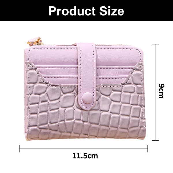 Små plånböcker för kvinnor, smal bifold, PU-läder damplånbok med blixtlåsförsedd myntficka, kortplånbok, 11,5*9*2cm