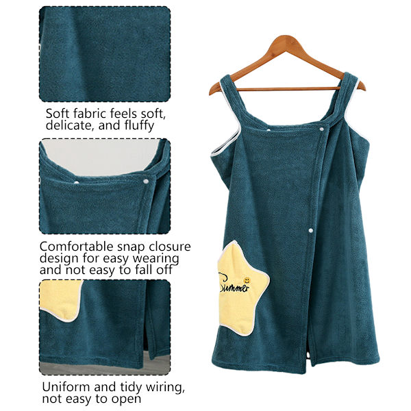 1 set handduk wrap bad dusch wrap handduk wrap mjuk lätt bad body wrap, med torr hår mössa（storlek stor）