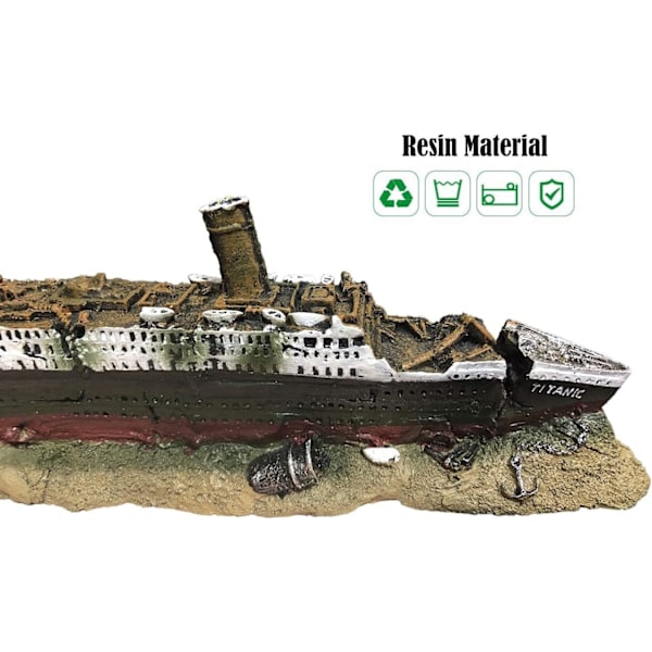 Förvandla Ditt Akvarium: Titanic Skeppsvrak, Realistiska Skeppsdekorationer Med Giftfri Plast, Ihålig Skrovdesign För En Interaktiv Miljö