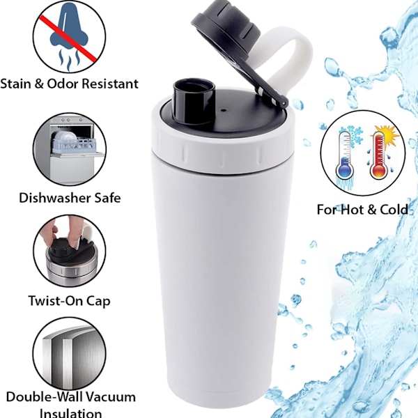 Rustfrit Protein Shaker Flaske i Rustfrit Stål Holder Varmt/Koldt