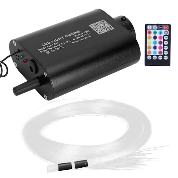 12W 2m optisk fiberkabel lampe bil loftslys kit RGBW lys S