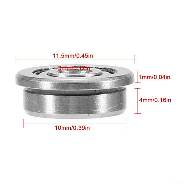 10 stk. F623ZZ 3*10*4mm dyb rille flange flanget kuglelejer med kant til 3D-printer