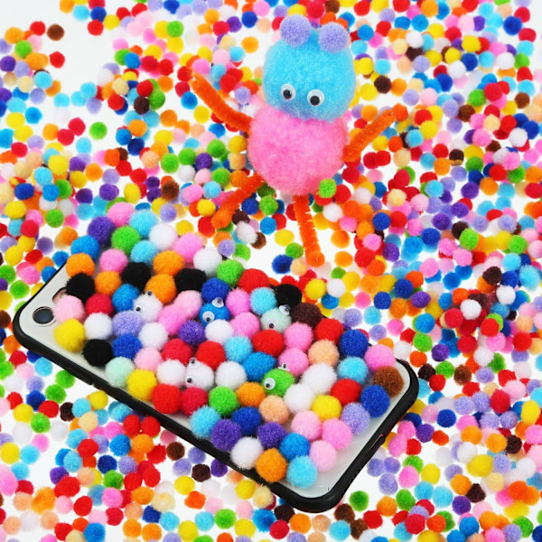 Skaparglädje: 2000 Mini Pom Pom-bollar, Blandade Färger, Främjar Kreativitet I DIY-Dekorationer, Perfekt För Jul Och Hobbymaterial, 6Mm