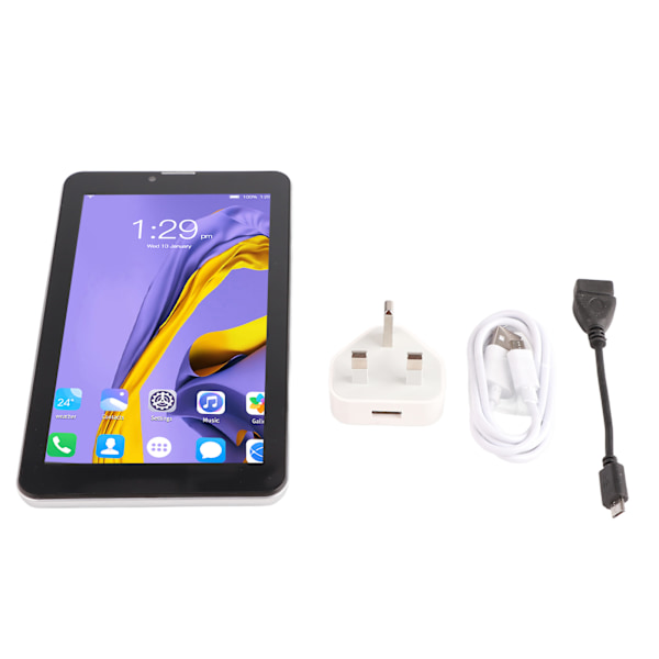 7-tums Tablet 8-kärnig Processor 2G 32G RAM Dubbla SIM Dubbel Standby Dubbla Kameror 1280x800IPS 2.4G WIFI Tablet 100‑240V