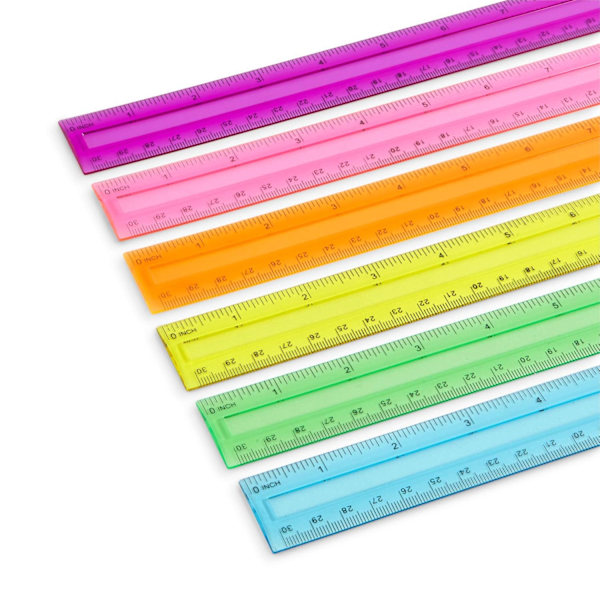 Pedagogiskt Viktigt, Genomskinliga Plastlinjaler för Bred Användning, Transparent Klar Plast Flexibel utan att Gå Sönder för Klassrum Kontor Hem (4