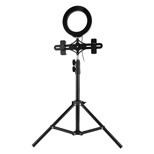PULUZ PKT3036 Mobiltelefon Live Broadcast LED Ring Fill Light med Tripod Dual Phone Holder