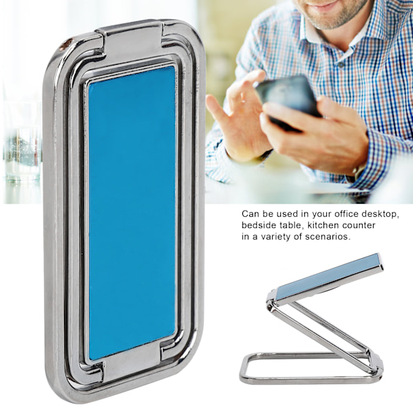 Finger Ring Mobiltelefon Hållare Stativ 360° Rotation Metall Ring Spänne MultiAngle Hand Grip(Silver )