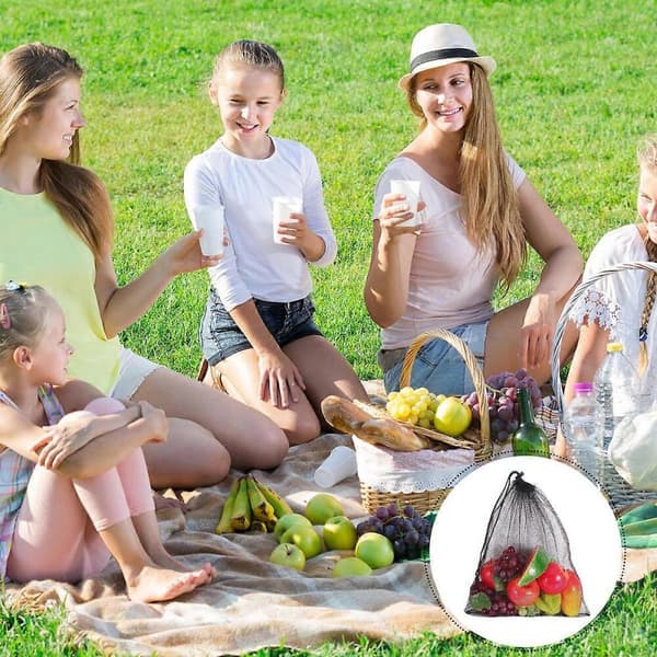 GETIT Polyester Mesh Cinch Rygsæk Snørepose Kompatibel med Shopping 6 stk. Opbevaring