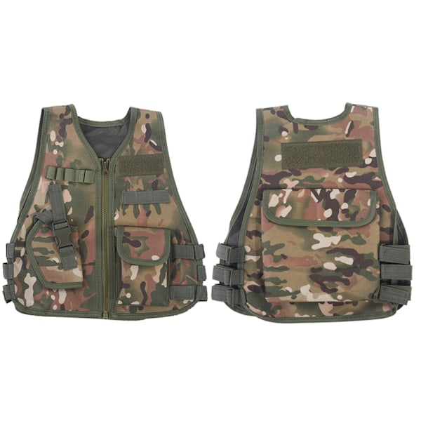 Børne camouflage vest med multi lomme til kamp udendørs jagt spil (CP camouflage S)