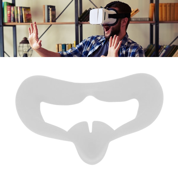 VR-glasögon Silikon Ögonmask för Oculus Quest 2 Andningsbar Anti-Svettig VR Skyddande Cover Vit