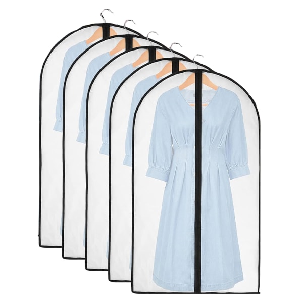 All Clear Garment Bags for Hanging Clothes, Clothes Protectors Bag with zipper for Coats, Jackets, Shirts