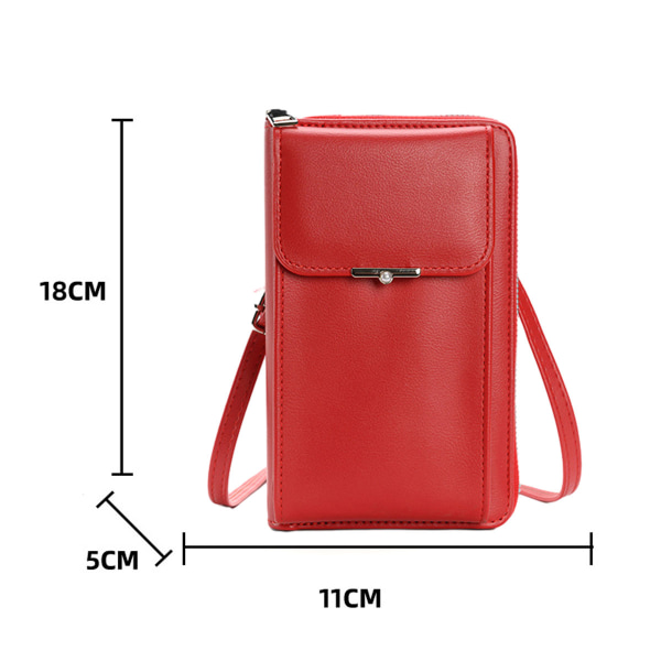 Liten läder crossbody-väska för kvinnor, lätt crossover-handväska axelväska
