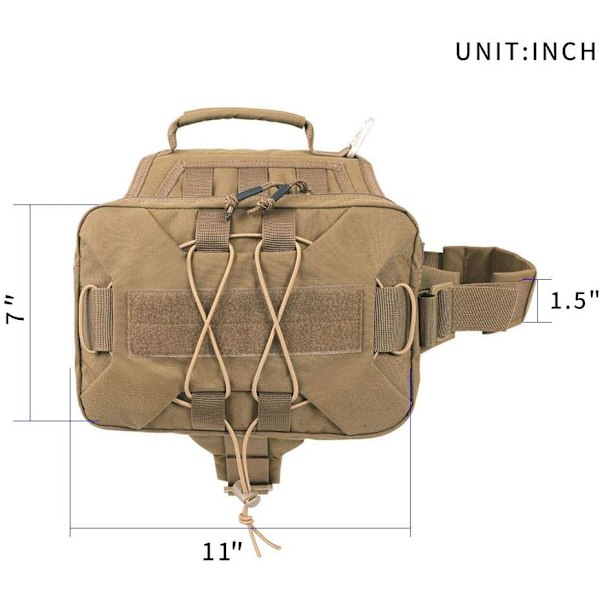 Himal Outdoors Hundryggsäck, Multifunktionell Hundväska med Gott om Förvaringsutrymme för Stora Hundar, Material som Andas för Längre Utflykter