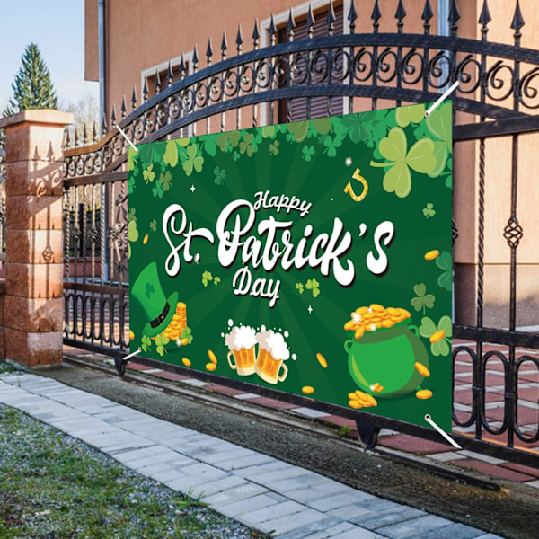 Utsökt bannerdesign för St. Patricks Day-dekorationer, slitstarkt lättviktsmaterial med shamrock irländska lyckoteman, polyestertyg vid 78