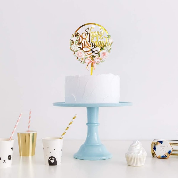 6 delar Happy Birthday Cake Topper, CBGGQ Decoration de Gâtea