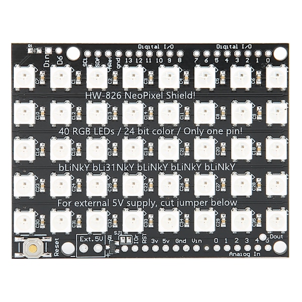 HW-826 40Digit WS2812B 5050 RGB LED-utvecklingskort med inbyggd fullfärgsdrivrutin