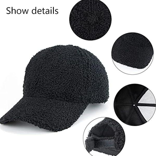 Kunstig lammeull baseball caps Varm vinter Teddy ripe fl