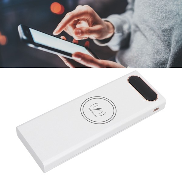 L10 10x18650 DIY Power Bank 22.5W Nopea lataus 15W Langaton lataus Akun kotelo LCD-näytöllä ja Micro Type C -tulo Valkoinen
