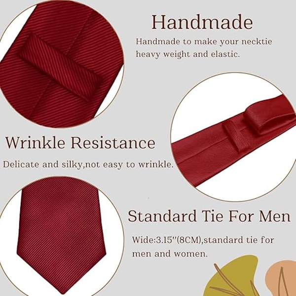 Herr Solid Polyester Textil Slipsar Ren Färg Slipsar