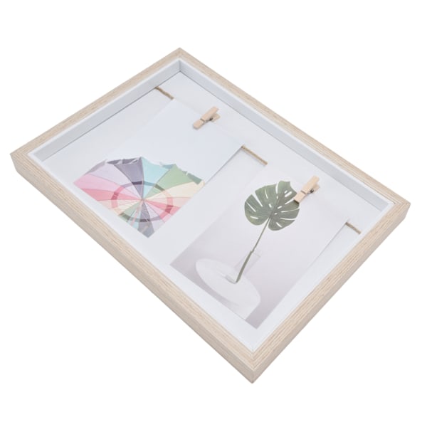 Skuggbox för vägg & skrivbord, MDF-träramar med innovativ rep-klämdesign