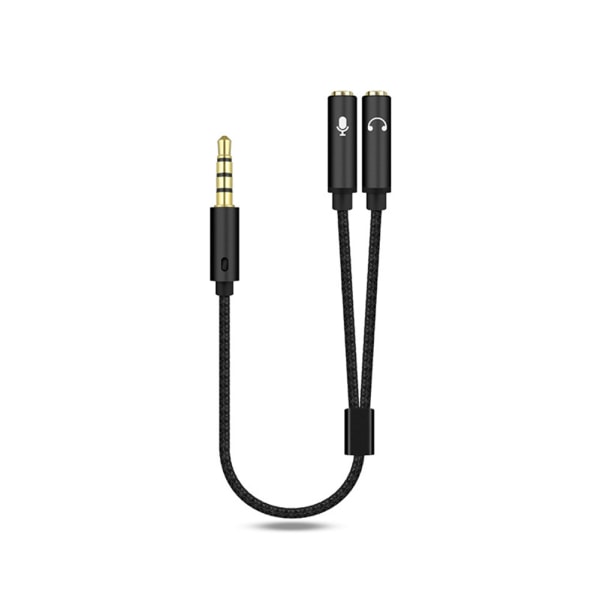 3,5 mm lydsplitterkabel for datamaskinuttak 3,5 mm 1 hann til 2 hunn mikrofon Y-splitter AUX-kabel headsetsplitteradapter