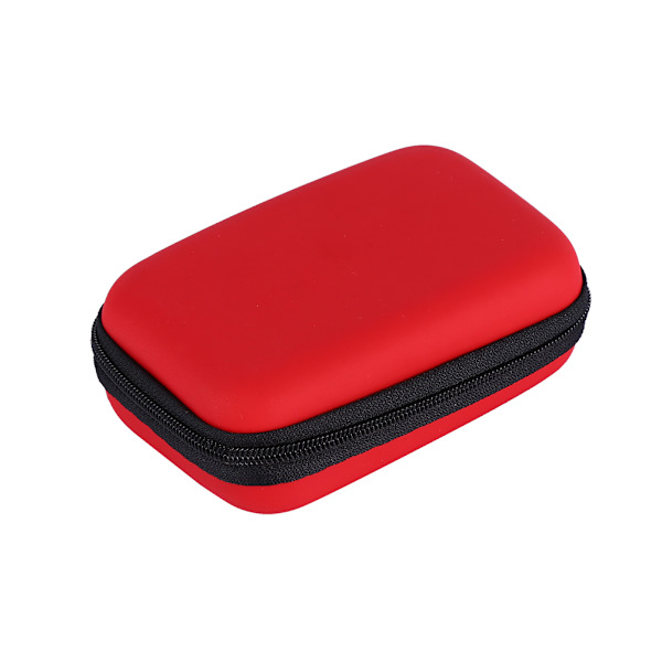 Mini EVA Earphone Kabel Taske Hard Opladning USB Kabel Etui Beskyttende Organizer Box Rød