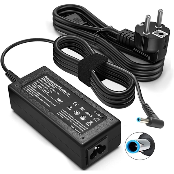 Anpassad Laptopladdare, 65W USB-C Laddare för HP ProBook, AC Ingångsspänning 110V-240V, Kortslutningsskydd, Strömkabel för Elitebook