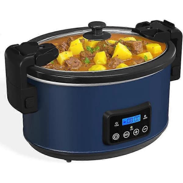 GETIT 8,5 liters programmerbar slow cooker: Multikokare med låsbart lock och digital timer, justerbar temperaturkontroll, diskmaskinssäker, f