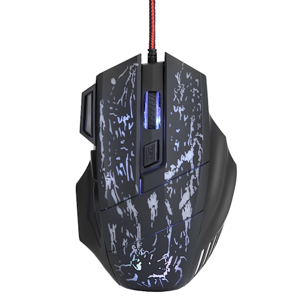7 knapper USB-kablet optisk gamingmus med lys til computerspil