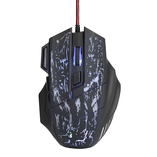 7 knappers USB kablet optisk spillmus med lys for PC-spill