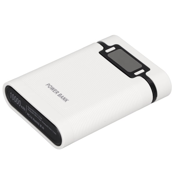 DIY Mobil 18650 Batteriladdare Powerbank 4 Batterier Kapacitetsbox Microingång 2 Vägs Laddning med LCD-display Vit