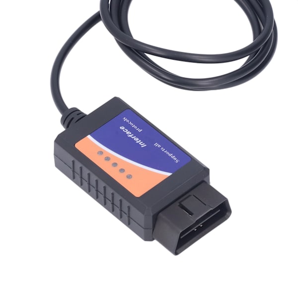ELM327 COM-port DB9 hona 25K80 diagnostikverktyg LED-indikatorlampa för DOS för Windows med CD