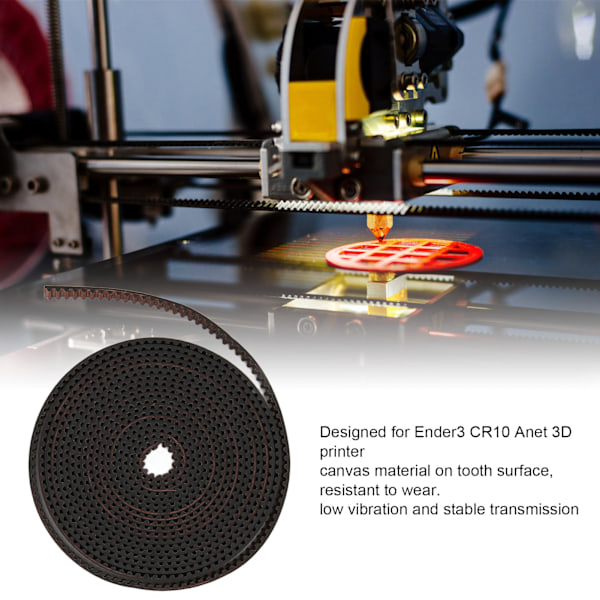 3D-skriverbelte 9 mm bredt 9RF gummitannet glassfiber stabilt lavt støy 2GT-belte for Ender3 CR10 Anet