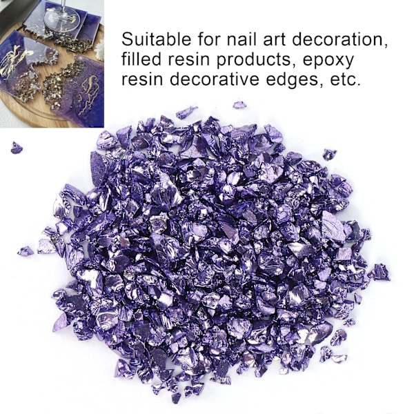 Iridescent Krossat Glas Glitter För Silikonform Lämplig, Värmebeständig DIY Geode Konst Mosaik Hantverk, 3,5 Uns (100 Gram) Metallfärgat Glas