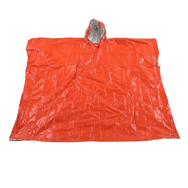 Mylar Rymdfilt Poncho, Återanvändbar för Nödsituationer, Utrustning för Utomhusbruk med 90% Kroppsvärmebevaring, Vattentätt och Vindtätt Skydd,