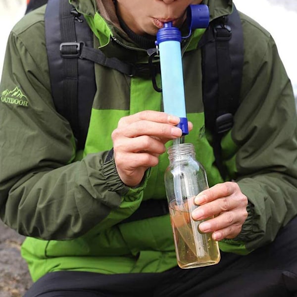 Nödvattenrenare Överlevnadsstrå, Säkert Dricksvatten för Vandring Camping Resor