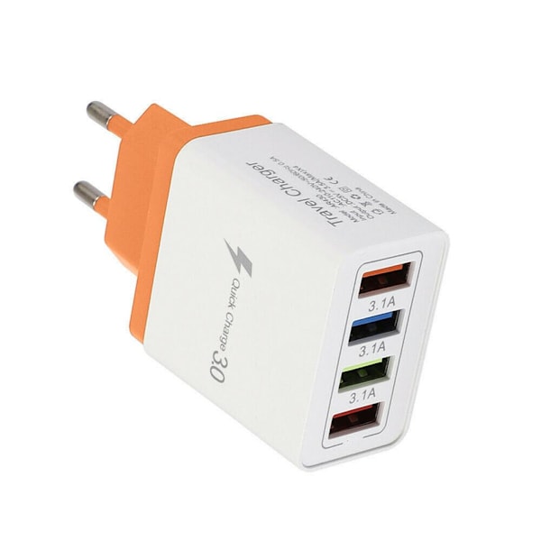 4USB-oplader 3.1A Flere porte Telefonoplader til rejser