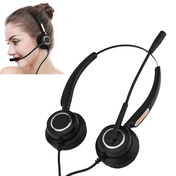 Lettvekts USB-headset for kundesenter med støydemping og mikrofon