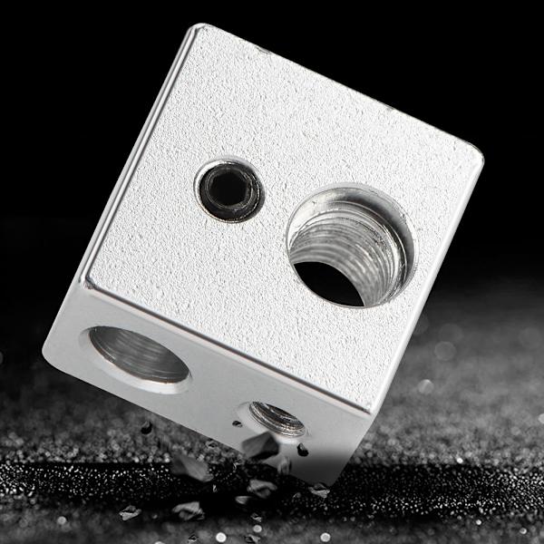 20x20x13mm Aluminium MK10 Extruder Hotend Värmeblock M7 Tråd Heatbreak för 3D-skrivare